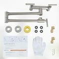 thumbnail image 5 of Wowow Wall Mounted Pot Filler with Hot Cold Water control Double Joint Swing Arm in Brushed Nickel, 5 of 5