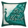 Creative Products Peacock Watercolor Unique Self 2 16 x 16 Spun Poly Pillow