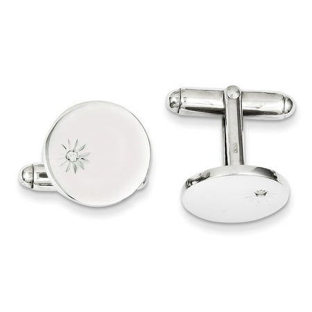 Turquoise Sterling Silver Cufflinks - Sterling Silver Engravable Cuff Links