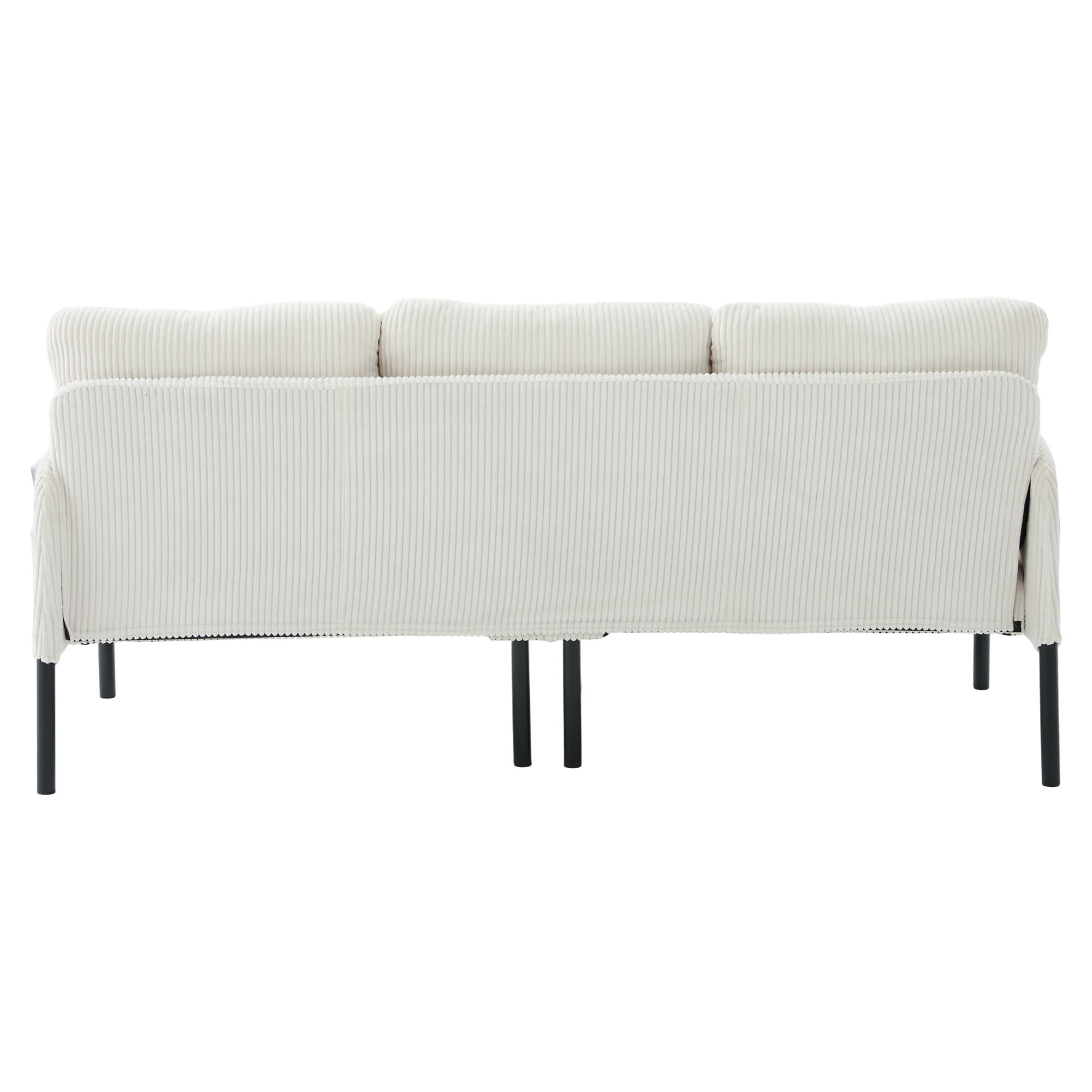 Jopath Oversized Loveseat, Double-Seater Sofa Cozy Bedroom Sofa with Metal Legs and Side Pockets for Living Room Bedroom Dorm Apartment Beige
