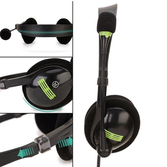 With Gaming Headset Over Ear Head Mounted Wired Headphones With Mic 30mm Driver Adjustable Headband For Laptop Computer PC