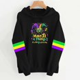 thumbnail image 2 of Byworldtasic Mardi Gras Outfit for Women Embroidery Hooded Sweatshirt Party Carnival Long Sleeve Tees Tops, 2 of 4