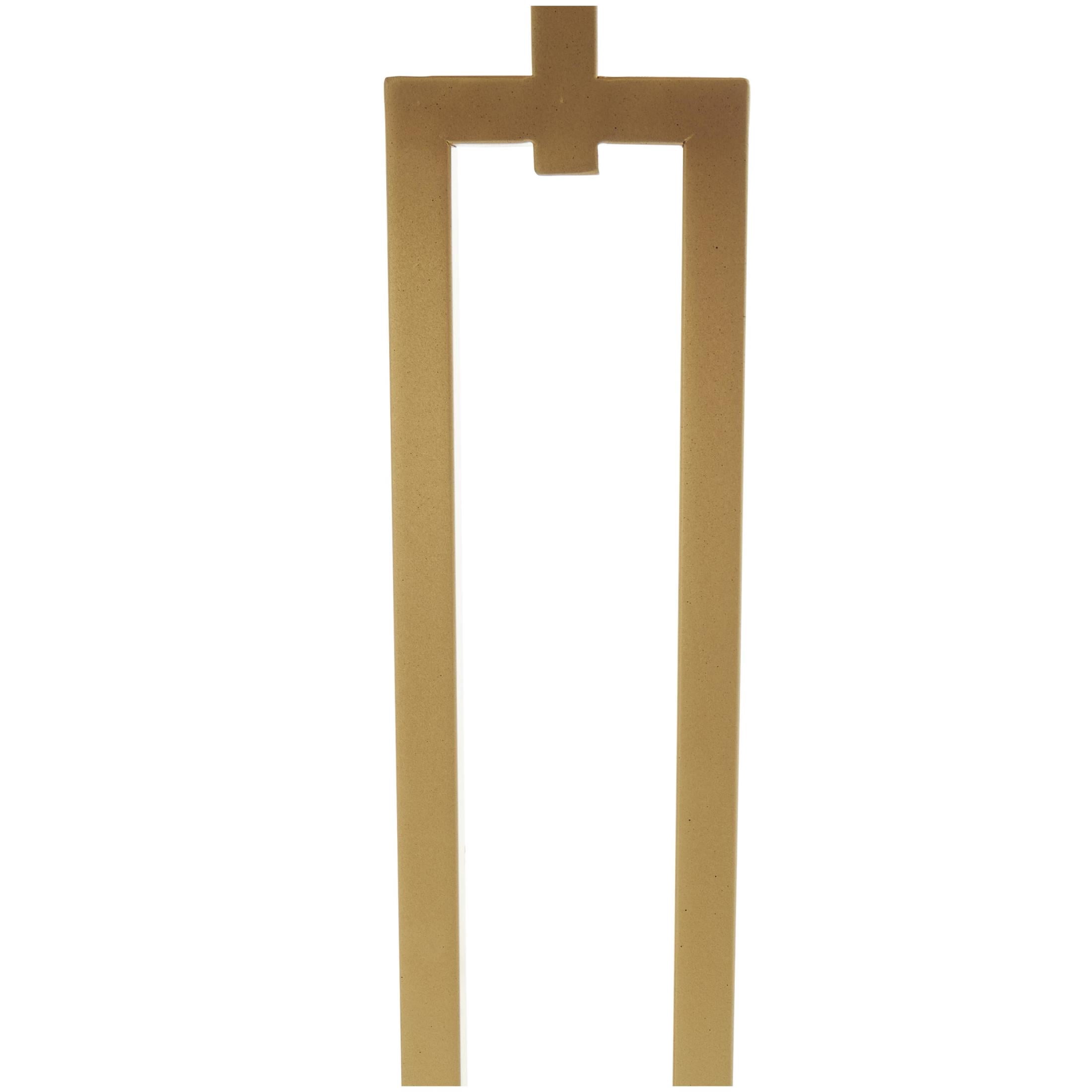 DecMode 16" x 23" White Marble Geometric Accent Table with Gold Metal Rectangular Stand, 1-Piece