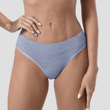 Fulorrnie Underwear for Women Plus Size Seamless Comfort Briefs Panties High Waist Moisture Wicking Elastic Breathable Panty  Grey  4-6