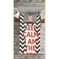 thumbnail image 3 of Ambesonne Marine Quilted Bedspread Set 2 Pcs, Keep Calm I am Captain, Twin Size, Coral Grey and White, 3 of 3