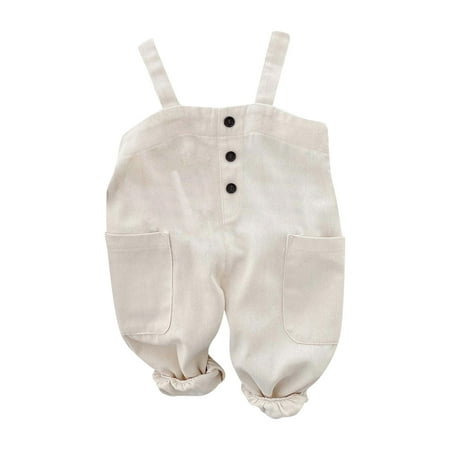 

2DXuixsh Baby Dresses 3-6 Months Toddler Girls Boys Fashion Solid Color Jumpsuit Overalls Spring Clothes Tooling Twill Cotton Pants Suspender Trousers Bodysuits Baby Girl White Size 90