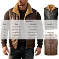 thumbnail image 3 of Mens Sleeveless Jackets Stand Up Collar Zip Up Fleece Lined Motorcycle Thicken Warm Winter Jacket Coffee XL, 3 of 7
