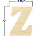 thumbnail image 2 of Pack of 1, 5 Inch x 1/4 Inch Z Wood Letters in The Goudy Font for Wood Craft Project, Children or Adult Art Work, Home and Holiday Décor and DIY Fun, Made in USA, 2 of 2