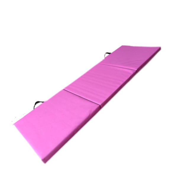 Esterilla de ejercicios plegable de 3 secciones para mujeres, antideslizante, para yoga y MMA. Rosa