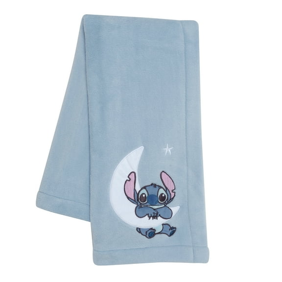 Bedtime Originals Disney Stitch Blue Soft Fleece Appliqued Baby Blanket