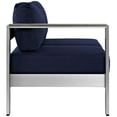 thumbnail image 2 of Modern Contemporary Urban Design Outdoor Patio Balcony Left Arm Corner Sofa, Navy Blue, Aluminum, 2 of 4