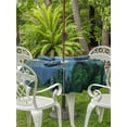 thumbnail image 3 of Outdoor Tablecloths with Umbrella Hole & Zipper, Mountain Round Tablecloths 60 Inch, Forest Green Trees Modern Art Waterproof Table Cloth, Patio/Pool/Picnic Table Covers, 3 of 8