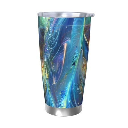 

Matuu Colorful Winged Dolphin for 20oz Durable Thermal Cups Keep Drinks Cold and Hot Insulated Car Mug with Lid-Without Straw