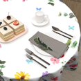 thumbnail image 6 of Spring Flowers Tablecloth Butterfly Floral Round Tablecloth 60 Inch Summer/Spring Table Cloth for Farmhouse Kitchen Decor Polyester Fabric Spring Table Cover for Holiday Party Outdoor Camping, 6 of 6