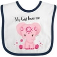 thumbnail image 3 of Inktastic Aditi My Gigi Loves Me Pink Elephant Beautiful Girls Baby Bib, 3 of 4