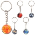 thumbnail image 1 of SHISUYAN Metal Glass Ball Shaped Keychain Universe Decor Smooth Touch Glossy Finish 5Pcs, 1 of 9