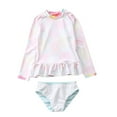 thumbnail image 4 of Uccdo Toddler Girls Rashguard Two Pieces Swimsuit Set Kids Cartoon Long Sleeve Bathing Suits Swimwear 1-10T, 4 of 5