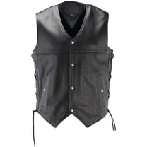 River Road 94433 Mens Old Skool Leather Vest - Black - Large