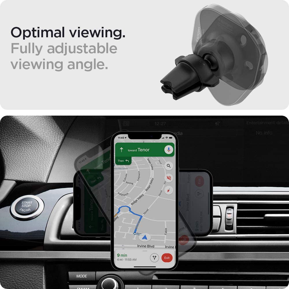 2022 Updated Design Requires USB-C Car Charger Spigen Mag Fit Phone Holder Car Mount Designed for Magsafe Charger Not Included 