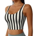 thumbnail image 2 of KLL Black And White Thick Stripes for Workout Tank Tops for Women,U Back Fitness Top Built in Shelf Bras Padded Fit for Yoga Gym-, 2 of 8