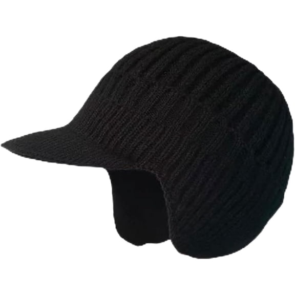 Roselia_Co Winter Thermal Trapper Hat for Men Women, 3-in-1 Windproof Fleece Beanie with Face Cover & Neck Warmer, Black