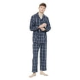 thumbnail image 3 of GLOBAL Men 100% Cotton Pajama Set For Men Lightweight Soft Nightwear Long Sleeves PJS With Pockets, 3 of 5