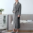 thumbnail image 6 of Prolriy Robes for Women, Women's Double Pocket Flannel Bathrobe Soft and Warm Double Faced Velvet Bathrobe Pajamas and Home Wear BathRobe Womens Robe Grey1 XL, 6 of 7