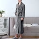 thumbnail image 5 of Batas Prolriy para mujer, bata de baño de franela con doble bolsillo para mujer, suave y cálida, de terciopelo de doble cara, pijamas y ropa de casa, bata de baño para mujer, bata gris 1 L, 5 of 6