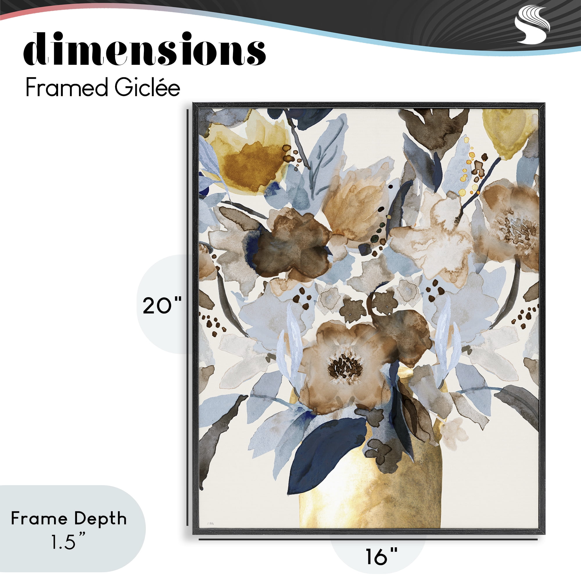 Stupell Industries Expressive Earthy Blossoms Black Framed Giclee Art, design by Val Rhodes