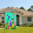 thumbnail image 2 of Amhnf Colorful Hummingbirds And Flowers Garden Flag For Home Outdoor Garden Yard Decor 12x18 inch, 2 of 5