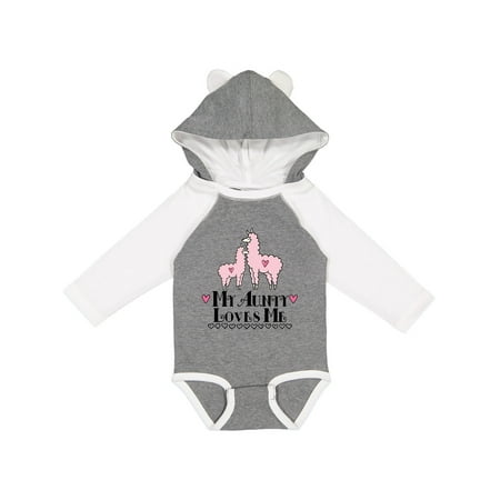 

Inktastic Llama Aunty Loves Me Gift Baby Girl Long Sleeve Bodysuit