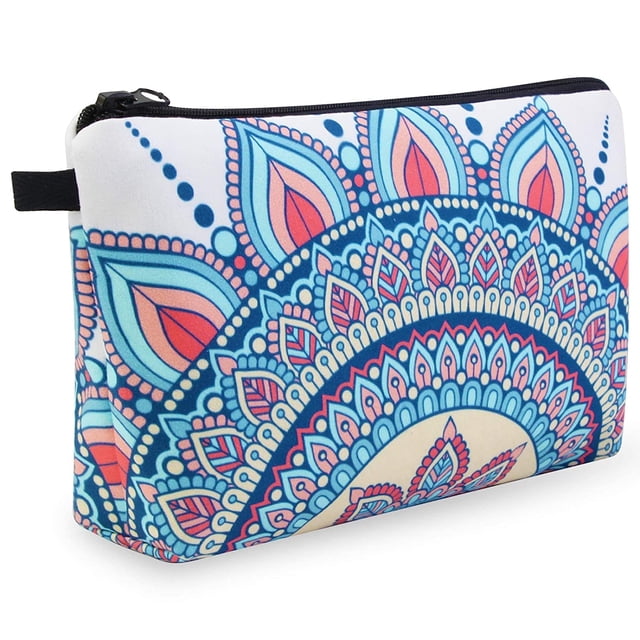 Bolsa de maquillaje Bolsa de cosméticos de viaje portátil de 6 estilos para mujer Bolsa con cremallera con patrones de flores Bolsa de maquillaje para regalos de perezosos para niñas con cremallera