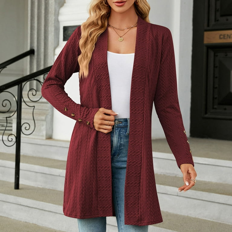 QUYUON Womens Cardigan Sweater Discount Long Sleeve Formal Cardigan for Evening Dresses Thin Cardigans Women Lightweight Cardigan Jacket Style Q 3820