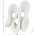 thumbnail image 3 of 9" x 12" White Polystone Wavy Shaped Abstract Sculpture with Cutouts and Speckled Texturing, by DecMode, 3 of 9