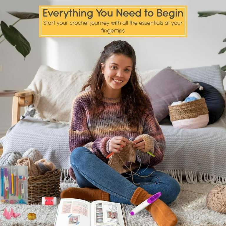  Mooaske Crochet Kit for Beginners with Crochet Yarn and Hook -  Beginner Crochet Kit for Adults with Step-by-Step Video Tutorials -  Knitting Kit Model Christmas Kits