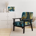 thumbnail image 2 of Designart "Golden Rivers in Agate Ripple IX" Blue Agate Upholstered Accent Chair - Modern Arm Chair For Bedroom, 2 of 7