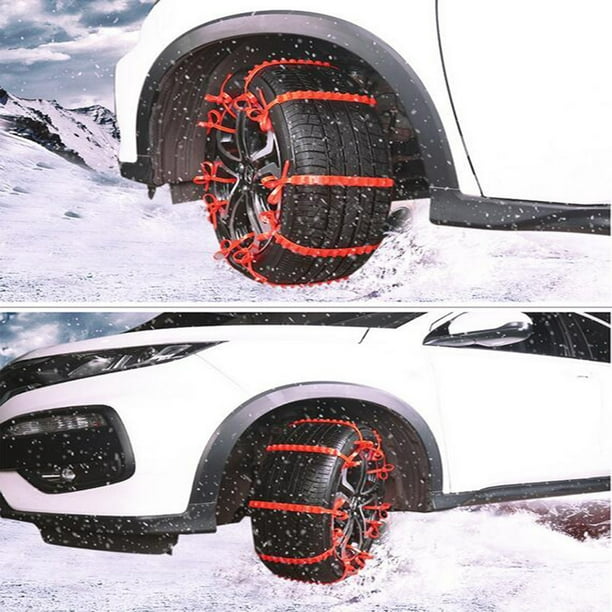 Chaînes à neige, voiture Chaînes à neige 6pcs Chaîne de voiture  antidérapante Pneu Chaîne à neige
