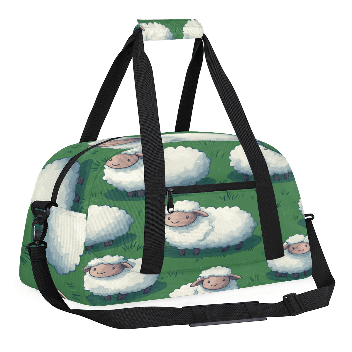 Herdesigns Cute Sheep Sports Duffle Bags Travel Duffle Bag Gym Bag Cartoon Weekender Travel Bag Waterproof Overnight Bag Carry On Travel Tote Bag Dance Bags