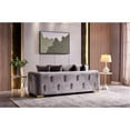 thumbnail image 4 of Impreza Thick Velvet Fabric 3PC Living Room Set Made With Wood in Gray, 4 of 13