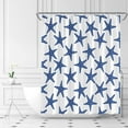 thumbnail image 2 of Starfish Shower Curtain Nautical Cute Coastal Marine Life Abstract Sea Stars Summer Ocean Themed Fabric Home Bathroom Decor Set with Hooks（36" Wx70 H）, 2 of 3