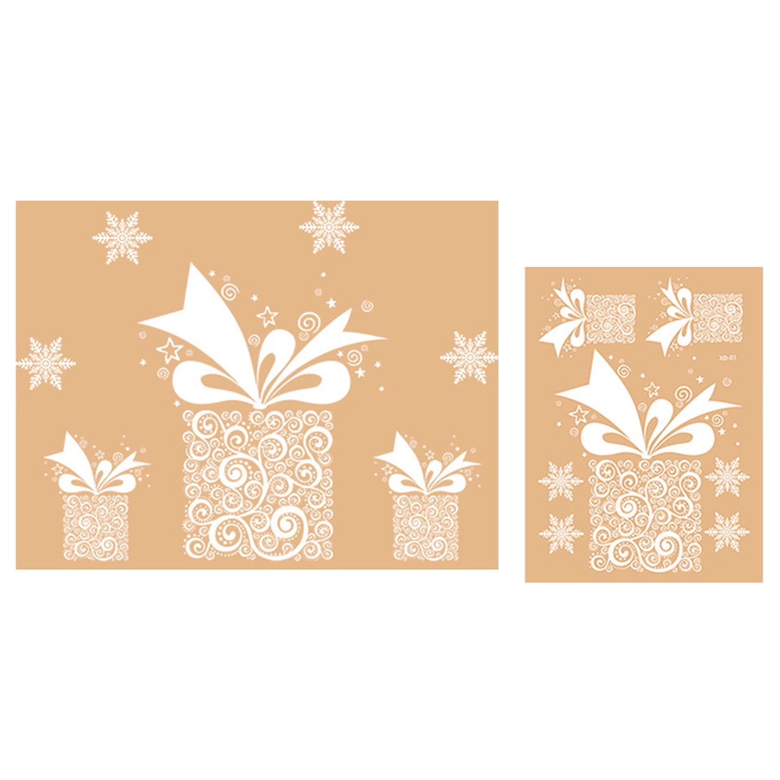 Dserhfy 1 Set DIY Nice-looking Christmas Stickers Christmas Snowman Santa Claus Pattern Non-adhesive Static Stickers Party Supplies