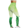 thumbnail image 5 of Womens St. Patricks Day Print High Waist Yoga Pants For Women's Leggings Tights Compression Yoga Running Fitness High Waist LeggingsTrendy Daily Wear For Vacation Green XXL, 5 of 5