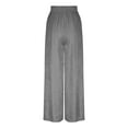 thumbnail image 4 of Aofany Women Casual Trousers Elastic Waist Solid Jeans Loose Wide Leg Long Pants, 4 of 5