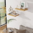 thumbnail image 3 of 16 Inch Floating Shelves for Wall,9.3 Inch Deep Hanging Shelves Wall Mounted Set of 2,Wood Shelves for Bathroom,Kitchen,Office,Living Room Decor,Oak Color, 3 of 11
