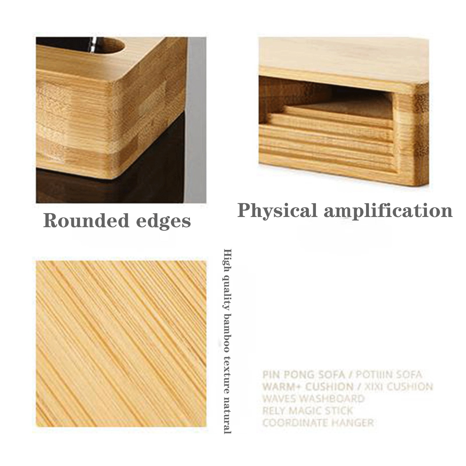 Wood Phone Speaker, Wooden Sound Amplifier Stand Holder, Natural Loudspeaker Mini Cell Phone Stand, Office Desk Accessories, for Home(3pcs)