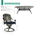 thumbnail image 7 of VIVIJASON 9-Piece Outdoor Patio Furniture Dining Set, All-Weather Cast Aluminum Conversation Set, Include 8 Swivel Dining Chairs and an Oval Table with Umbrella Hole, Navy Blue Cushion, 7 of 7