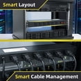 thumbnail image 3 of ZHANGONG 1U PDU, 12 Outlets Rack Mount Power Strip, 6 Front & 6 Rear Outlets, 15A Overload Protection, 10ft 45° Angled Flat Plug, for Server & AV Racks, 3 of 9