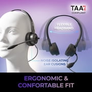 Adesso Headset with Push to talk Volume Answer/End Call Controls XtreamP4TTAA