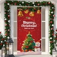 thumbnail image 6 of Christmas Door Decoration under $5! kkbbma Christmas Door Cover Decoration, Fabric Door Hanging for Holiday, Merry Christmas Door Decor, Winter Party Tapestry, Seasonal Front Door Wrap, 6 of 8