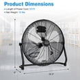 thumbnail image 3 of Canddidliike 3-Speed High Velocity Floor Fan with Adjustable Tilt Angle and Handle-Black, Box Fan For Full-Force Circulation, 3 of 9